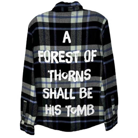 Disney Cakeworthy Maleificent Plaid Flannel Villains Embroidered Unisex Small - Picture 1 of 16